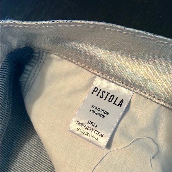 *NWT* Pistola Cassie Silver Metallic Straight Leg Jeans - Picture 6 of 9